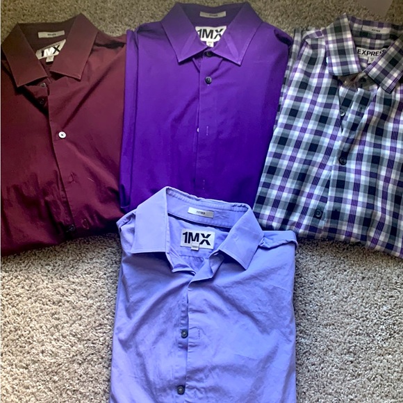 Lot Men’s Express Fitted Button Down Dress Shirts - Picture 4 of 6